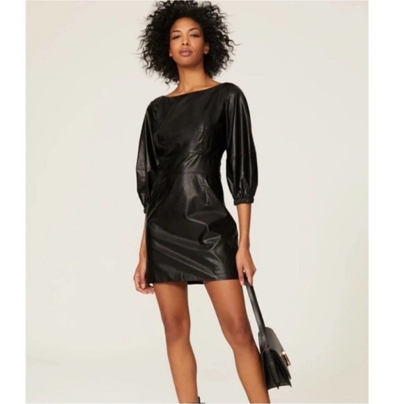 ba&sh Dresses & Skirts - NWT ba&sh Women's M Robe Sae Black Noir Vegan Leather Shift Dress